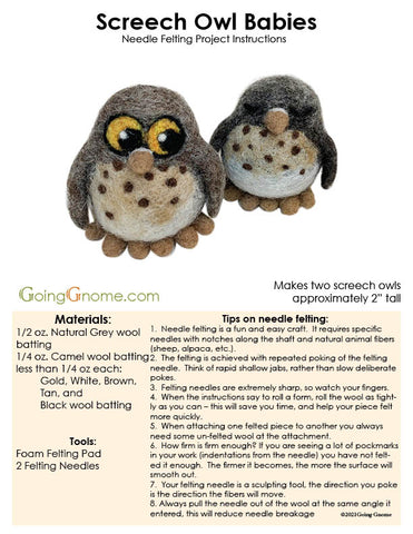 Screech owl babies PDF (instructions only)