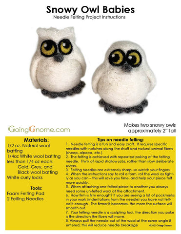 Snowy owl babies PDF (instructions only)